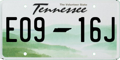 TN license plate E0916J