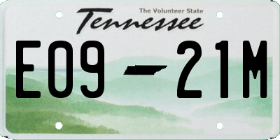 TN license plate E0921M