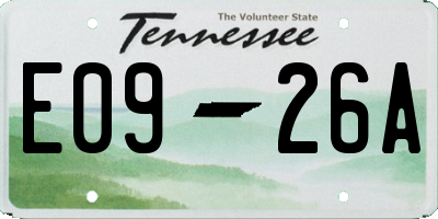 TN license plate E0926A