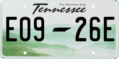 TN license plate E0926E