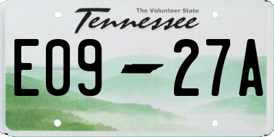 TN license plate E0927A