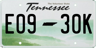 TN license plate E0930K