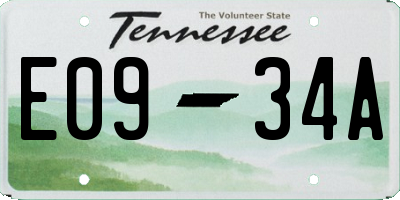 TN license plate E0934A