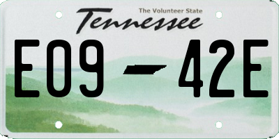TN license plate E0942E