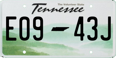 TN license plate E0943J