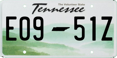 TN license plate E0951Z