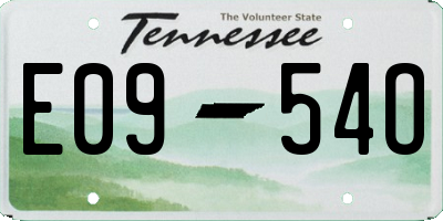 TN license plate E0954O