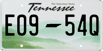 TN license plate E0954Q