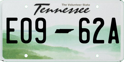 TN license plate E0962A