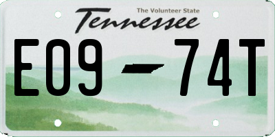 TN license plate E0974T