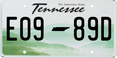 TN license plate E0989D