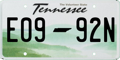 TN license plate E0992N