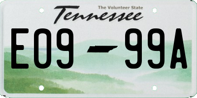 TN license plate E0999A