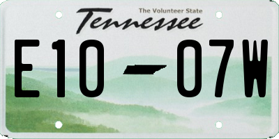 TN license plate E1007W
