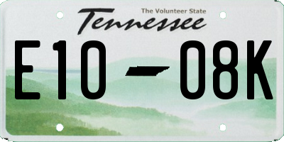 TN license plate E1008K