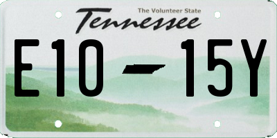 TN license plate E1015Y
