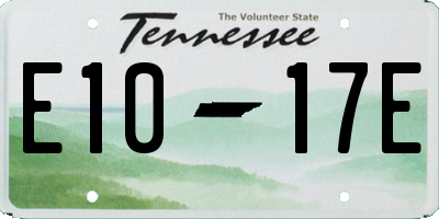 TN license plate E1017E