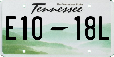 TN license plate E1018L