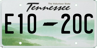 TN license plate E1020C