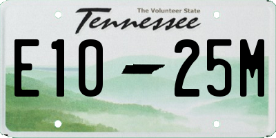 TN license plate E1025M