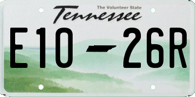 TN license plate E1026R