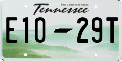 TN license plate E1029T