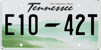 TN license plate E1042T