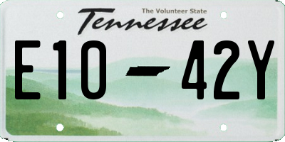 TN license plate E1042Y