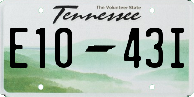 TN license plate E1043I