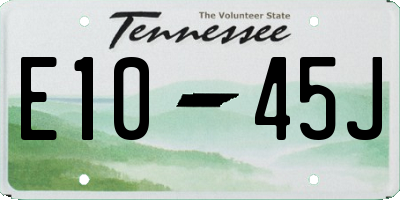 TN license plate E1045J