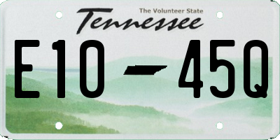 TN license plate E1045Q
