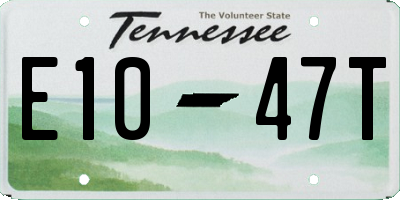 TN license plate E1047T