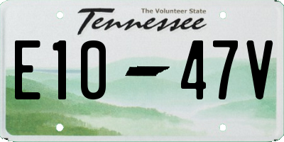 TN license plate E1047V