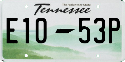 TN license plate E1053P