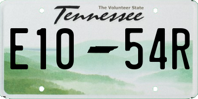 TN license plate E1054R