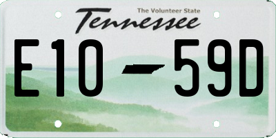 TN license plate E1059D