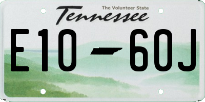 TN license plate E1060J