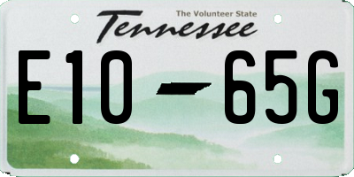 TN license plate E1065G
