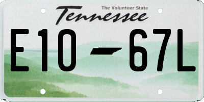TN license plate E1067L