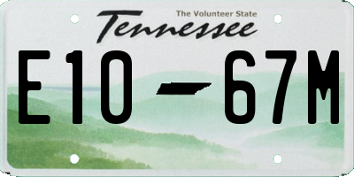 TN license plate E1067M