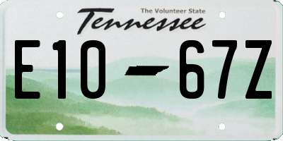 TN license plate E1067Z