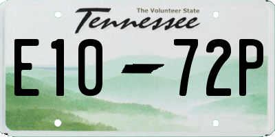 TN license plate E1072P
