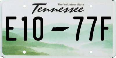TN license plate E1077F