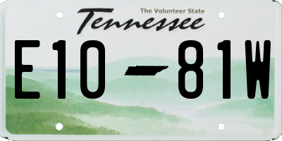 TN license plate E1081W