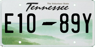TN license plate E1089Y