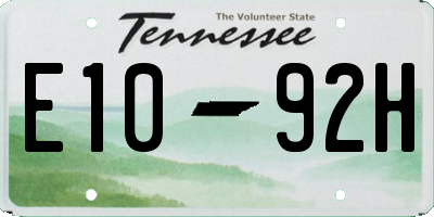 TN license plate E1092H