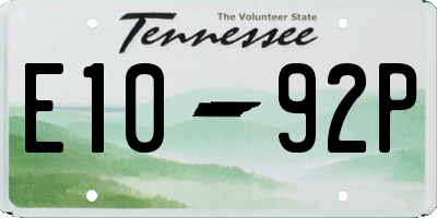 TN license plate E1092P