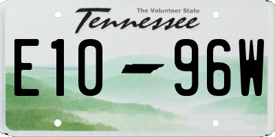 TN license plate E1096W