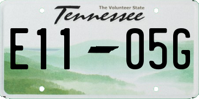 TN license plate E1105G