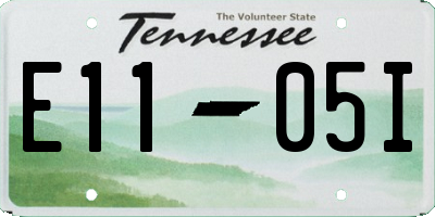 TN license plate E1105I